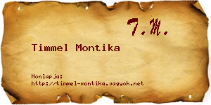 Timmel Montika névjegykártya